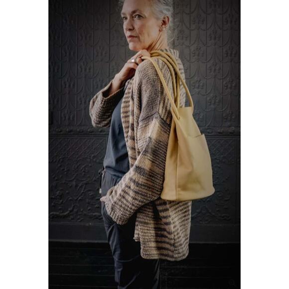 Wol Hide Loose Cardigan in 100% Organic Cotton Smoky Quartz Gray Beige S / M - Picture 2 of 10